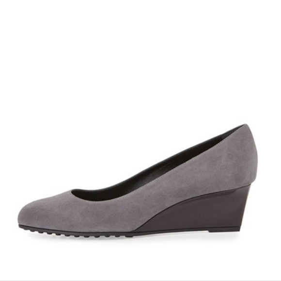 Tod's Shoes Tods Suede Demiwedge Pump Zeppa Gomma Gray Poshmark
